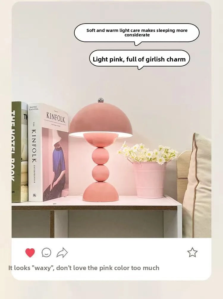 LED Flower Bud Desk Lamp Charging Touch Switch Room Decoration Bedroom Mushroom Lamp Restaurant Atmosphere Lamp