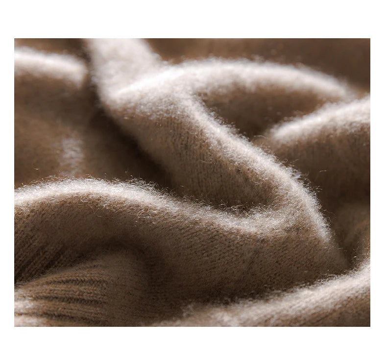 ATTYYWS  100% Merino wool men's pullover O-neck sweater casual knitted solid color autumn and winter men's new wool sweater