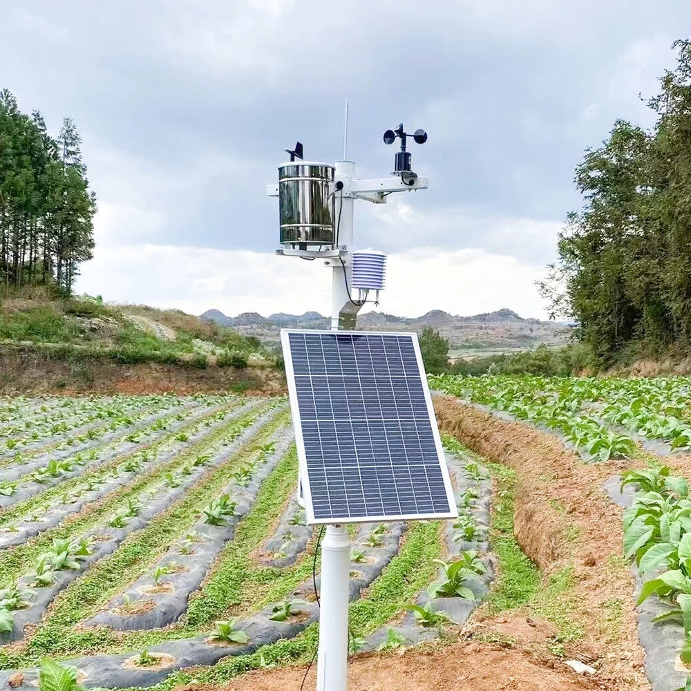 WMO Smart Cellular 4g Gsm 14 in 1 Ambient Agriculture Professional Automatic Weather Station with Wind Solar Rain Gauge