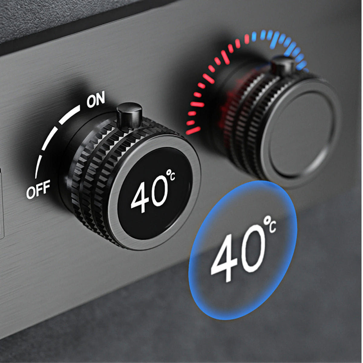 Luxury Black Brass Shower System, Wall Mounted Led Digital Display, Cold Hot Dual Control, Four Function Ceiling Shower Tap