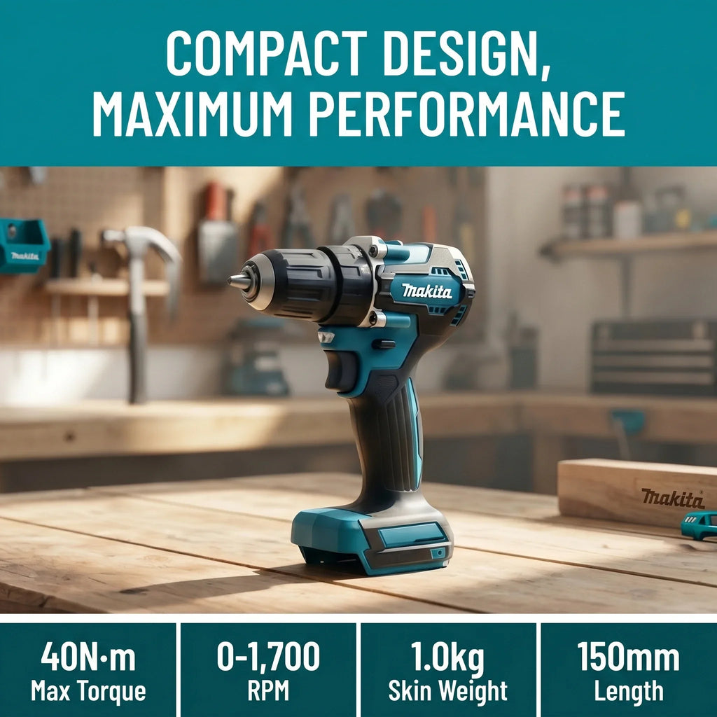 Makita Original DDF487 18V LXT Brushless Drill Driver, Multifunctional Rechargeable Screwdriver for Wood Metal Drilling Tasks