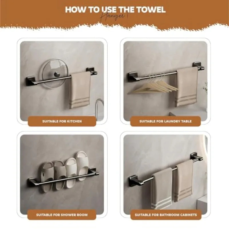 Towel Rack with Non Perforated Suction Cup Wall Mounted Towel Rack High-quality Bathroom Storage Rack Bathroom Crossbar