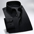 Men's High Quality Dress Shirts Long Sleeve Slim Fit Solid Stripe Business Formal White Shirt Male Pocket Social Clothing 7XL