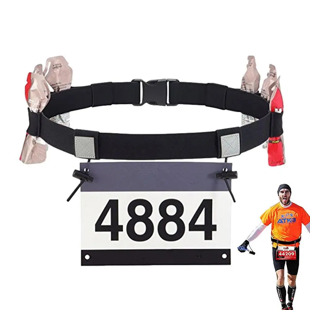 Ironman Triathlon Marathon Running Belt Bicycle Adjustable Outdoor Sports Elastic Belt, Lightweight and Simple Number Plate Belt