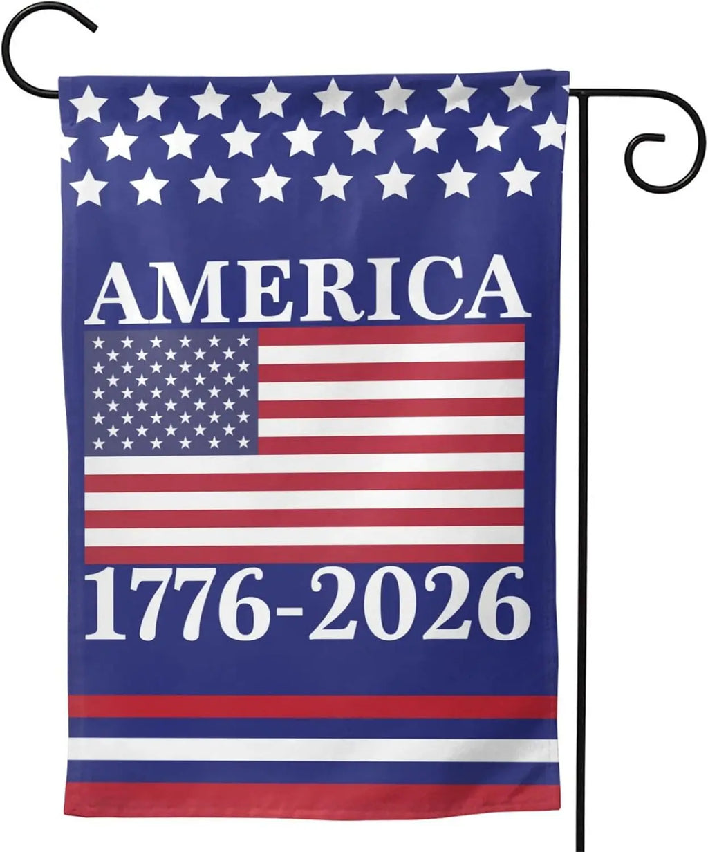 America 250th Birthday Garden Flag 12x18 1776 2026 America 250 Years Anniversary Yard Sign God Bless Usa Patriot House Flag  KKX