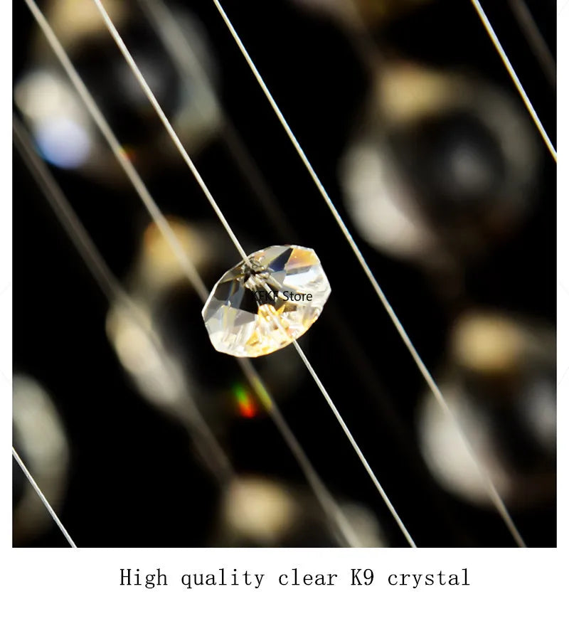 New Modern Crystal Led Chandelier Item Large Villa Salon Ceiling Lights Hotel Kitchen Staircase Living Room Decor Pendant Lamp