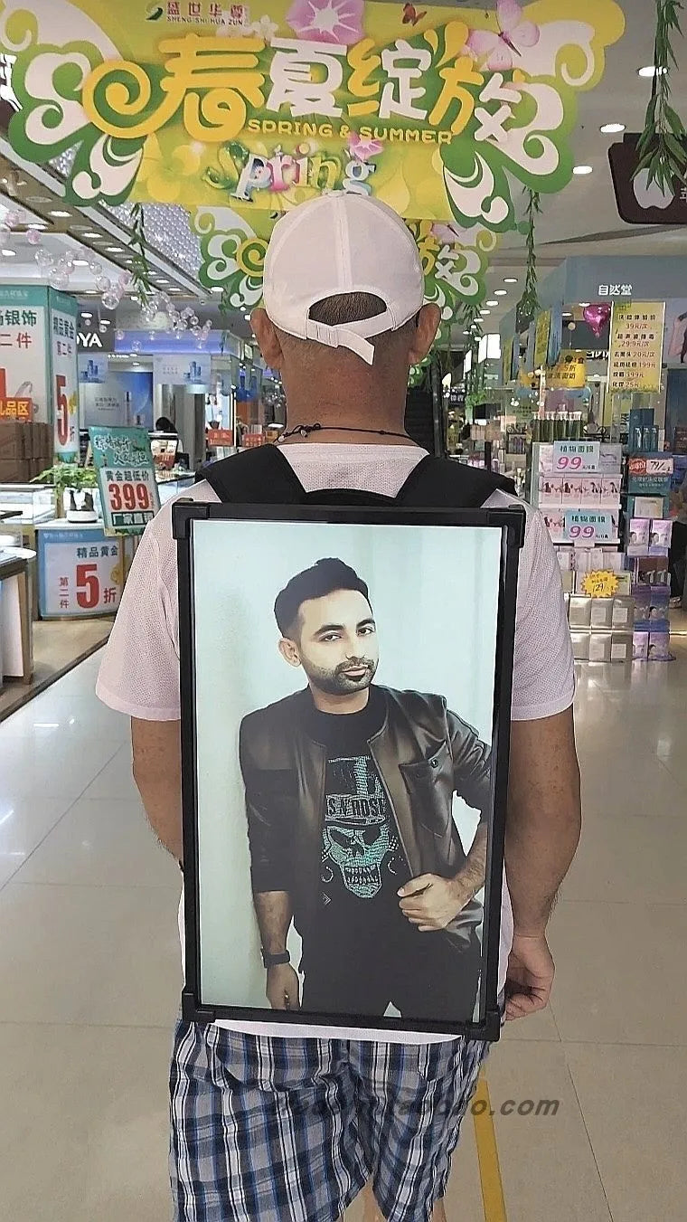 Enhance  Advertising Campaign with 21.5 Inch 18.5 Inch LCD Backpack Advertising Machine LCD Display Box Bag Expansion Backpack