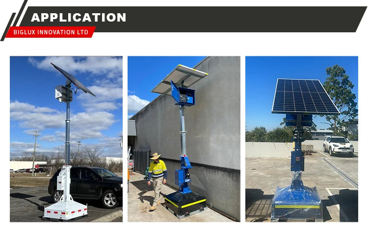 Factory Outdoor Solar Mobile CCTV Tower with Mono-Crystalline Solar Panel Waterproof Parking Security Surveillance