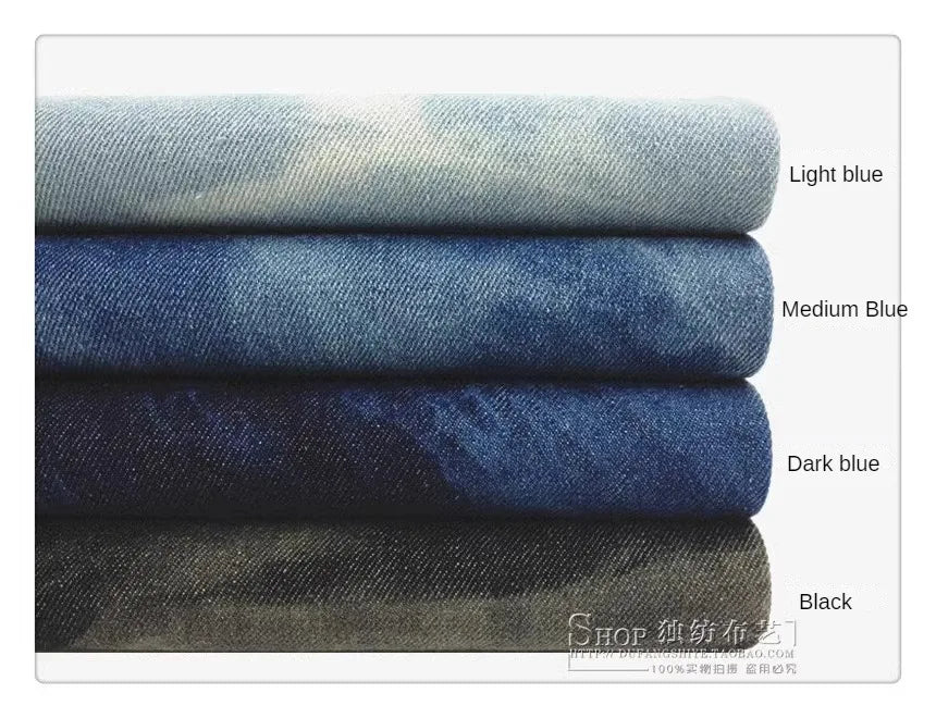 Fashion Tie-dye Black Denim Fabric By The Meter for Hats Clothing Skirts Sewing High-grade Thickend Jeans Needlework Comfortable