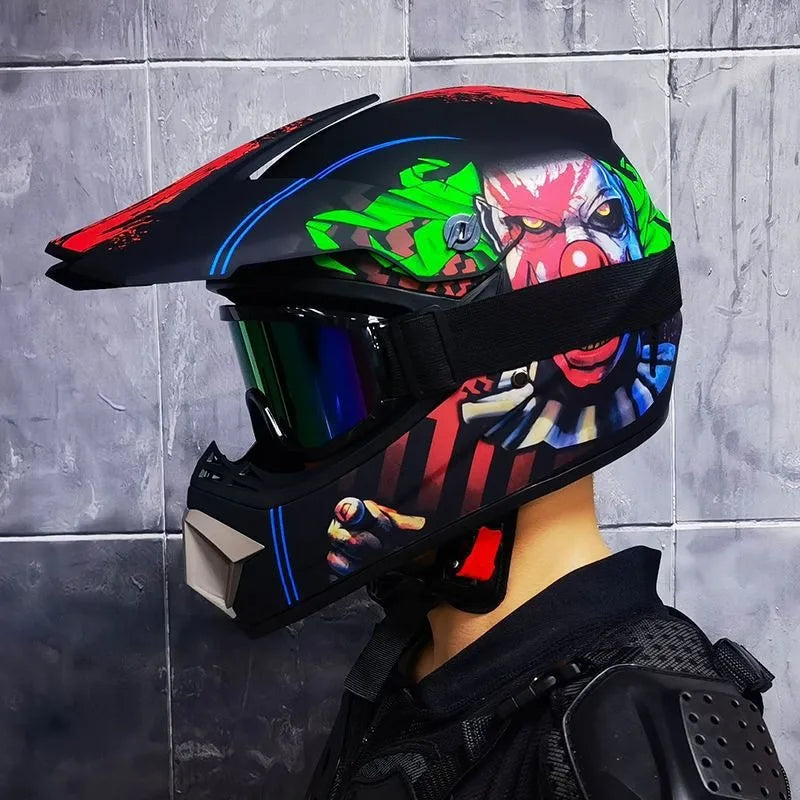 Off-road electric vehicle helmet, rally helmet, go-kart riding helmet, downhill full helmet, suitable for both men and women