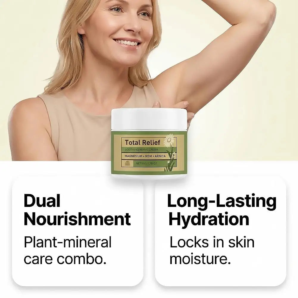 Natural Nerve Relief Cream With Magnesium Arnica Gentle Plant-Based Body Butter For Soothing Skin Care