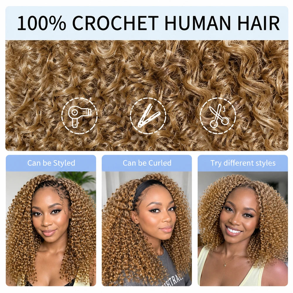 Highlight Curly Crochet Hair Extensions – Pre-Separated Style