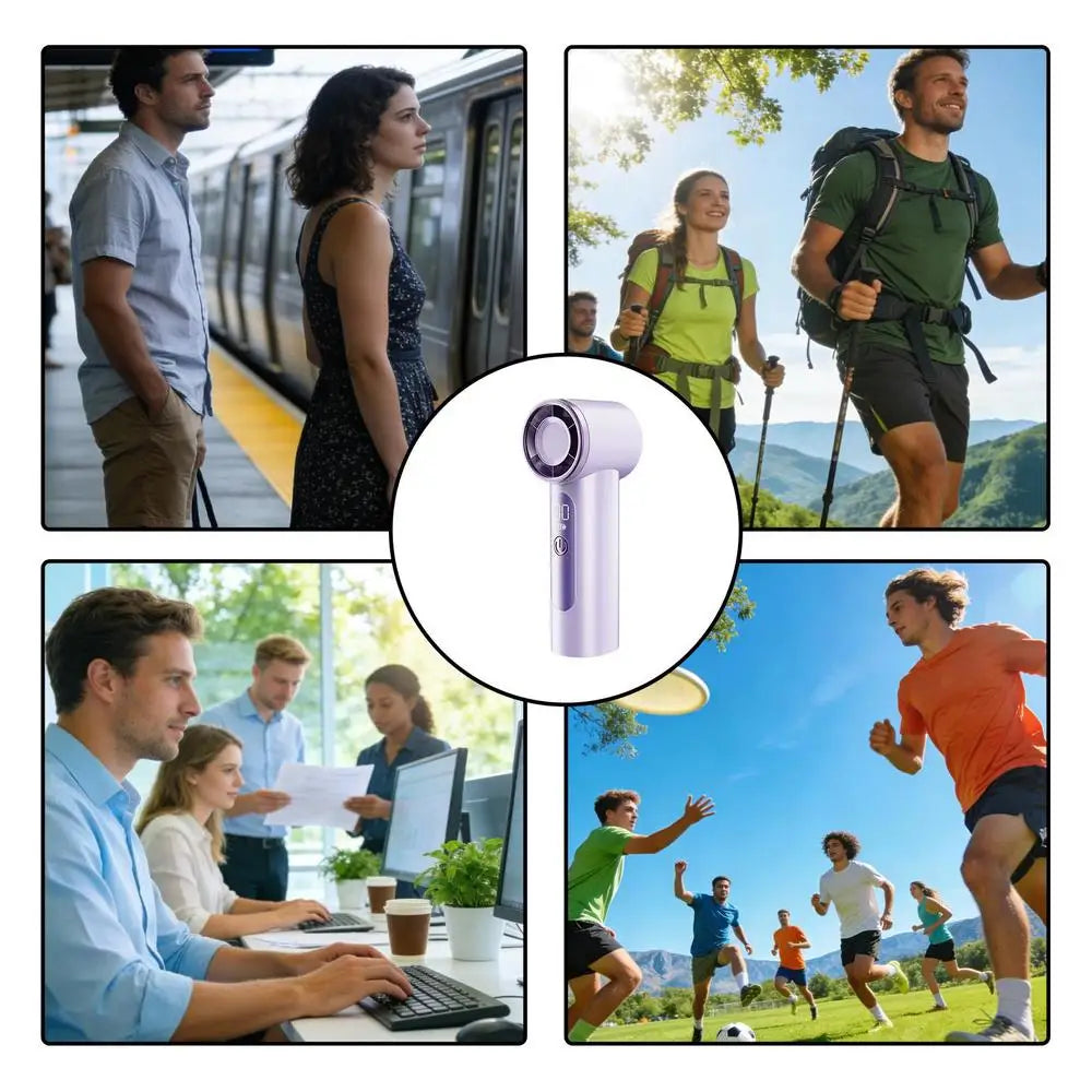 Air Cooler High-speed Handheld Fan Quiet Operation Waterproof USB Rechargeable Fan Long-lasting Strong Wind Fan Desktop