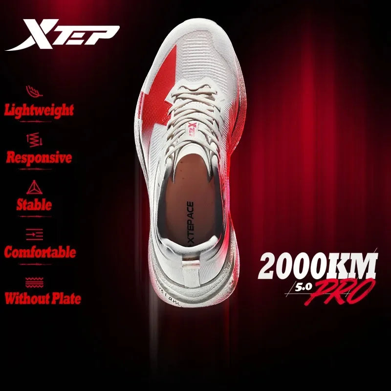 XTEP 2000km PRO Men Running Sneakers Cushioned Stability Comfort Lightweight Male Sports shoes 874219110026