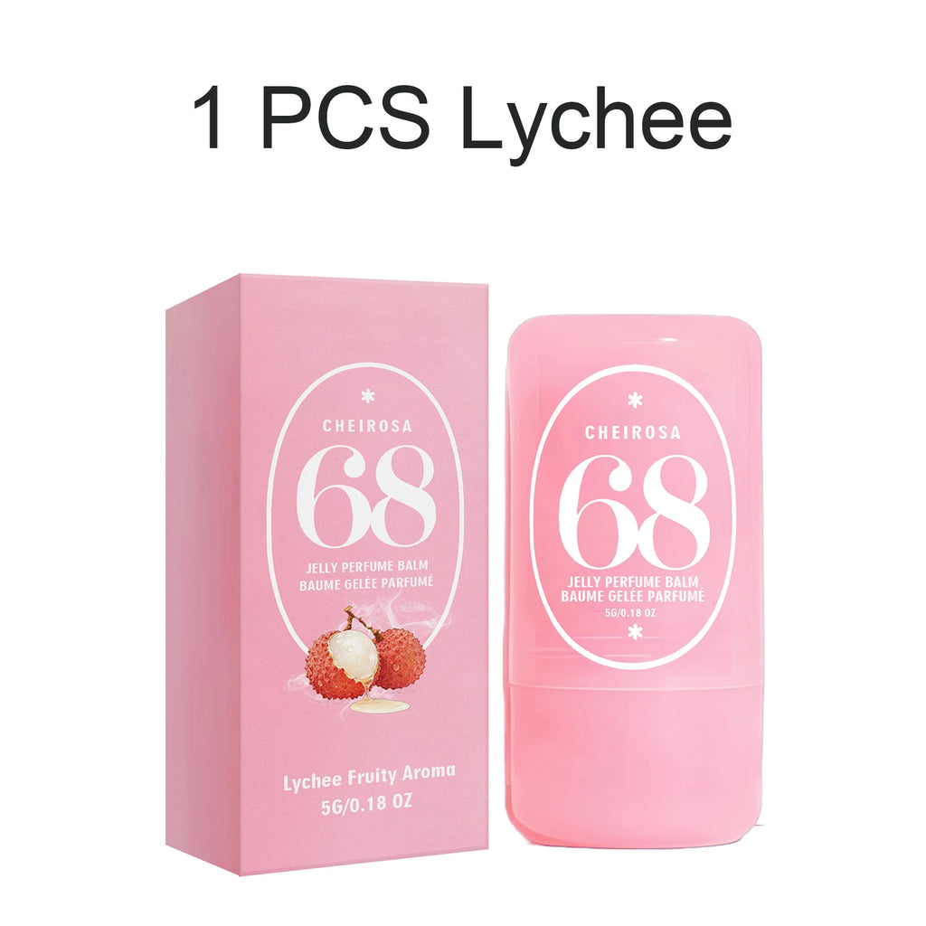 Jelly Perfume Balm 3 Scents 40 Amber Vanilla 62 Almond Caramel 68 Lychee Fruity Long Lasting Portable Travel Solid Perfume