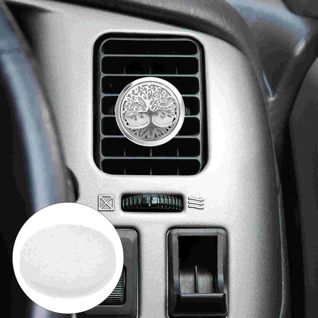 50 Pcs White Cotton Aroma Pendant Pads Essential Oil Necklace Refill Replacements Diffuser Interior Accessories Air Freshener