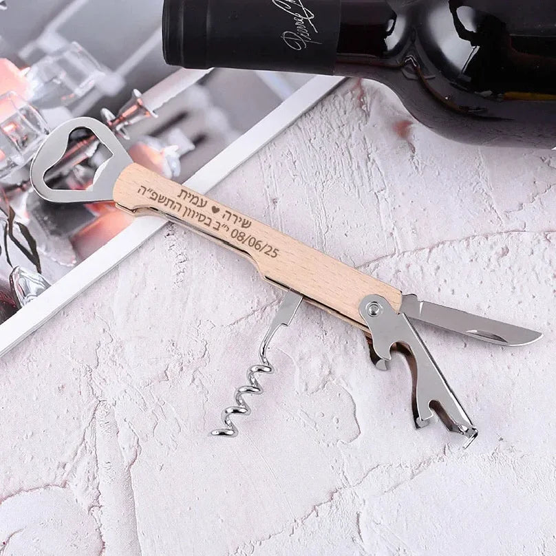 Personalized Wine Opener Corkscrew Groomsman Gifts Multifunction Bottle Opener Father's Day Gifts Wedding Gift