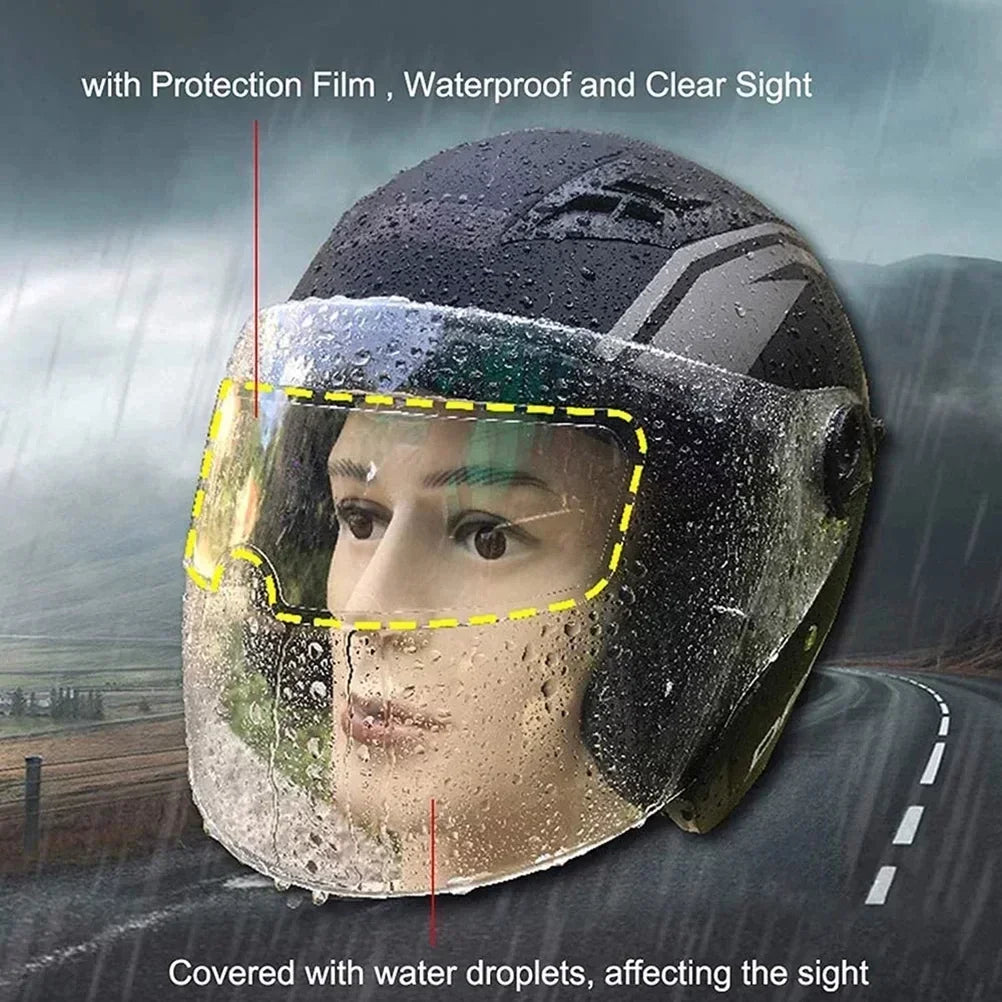Crystal-Clear Motorcycle Helmet Anti-Fog Film Nano Rain-Repellent Night Day Riding Visor Shield Zero Distortion DIY Application