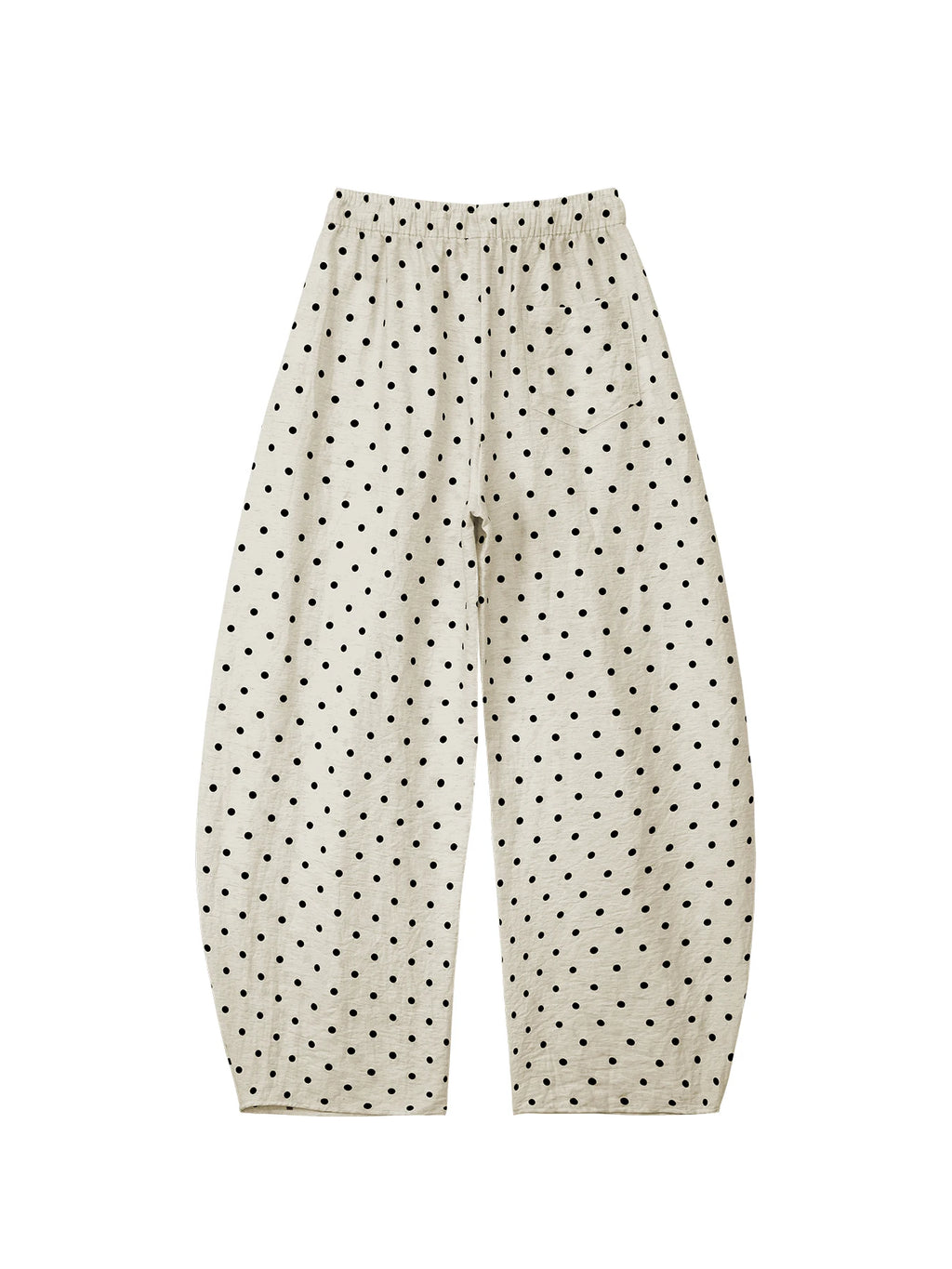 Linen Polka Dot Wide-Leg Pants for Women's Summer, Thin High-Waisted Loose and Laid-Back Style Yamamoto Pants, Casual Straight-L
