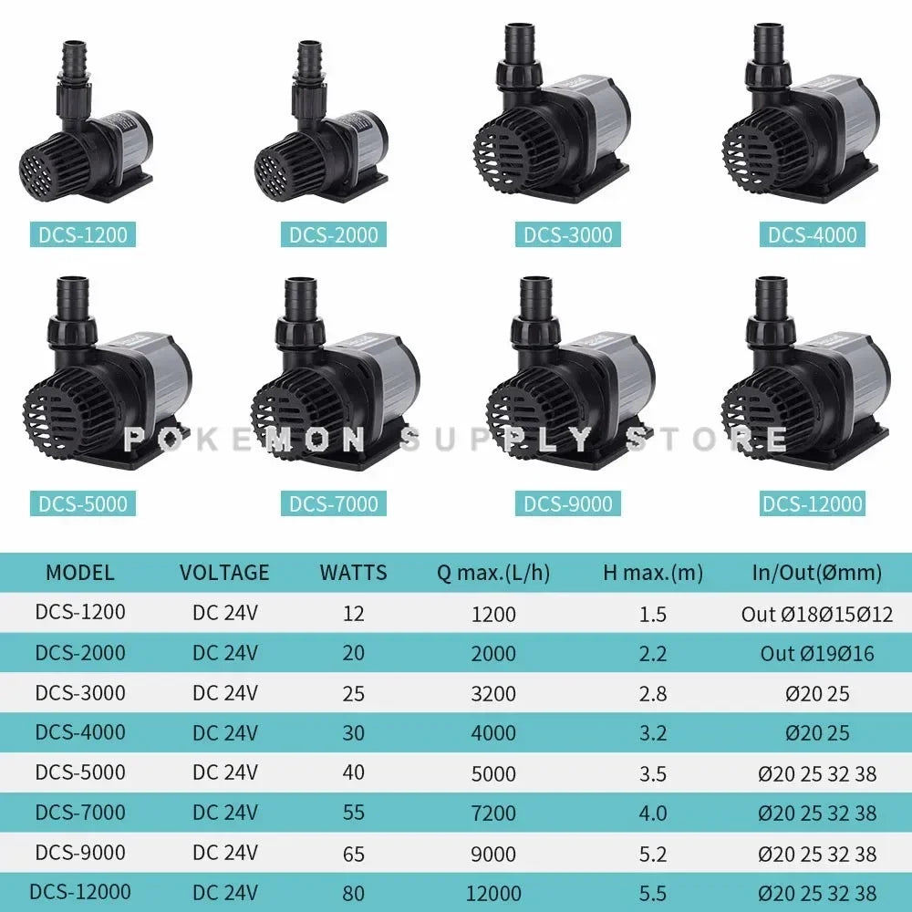 Jebao Jecod Pump DCS 1200-12000 L/H Aquarium Fish Tank Adjustable Submersible Controllable Water Pump Flow Fountain DC 24V