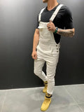 Men's Tie Dye Denim Overalls, Fashionable Slim Fit and Slimming Pants, Solid Color New Style Mens Jeans