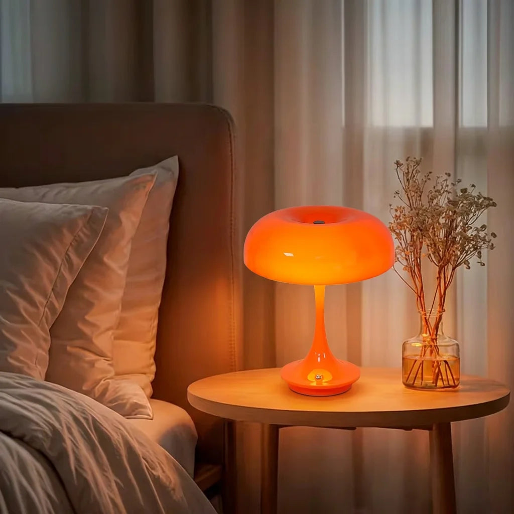 Mushroom Table Lamp Touch Control 3 Color Dimmable Unique Mushroom Lamp USB Charging LED Night  Lamp for Bedroom Office Bedside