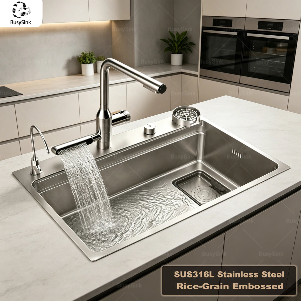 316L Stainless Steel Kitchen Sink Undermount Sinks Antiscratch Rice Granule Embossing Large Single Slot Dish Wash Basin