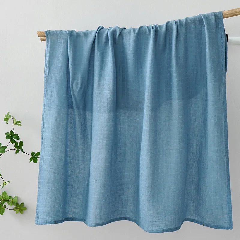 Baby Muslin Swaddle Blankets 2 Layers Breathable Skin-Friendly Newborn Receiving Blankets Swaddle Wrap Baby Essentials 120*110cm