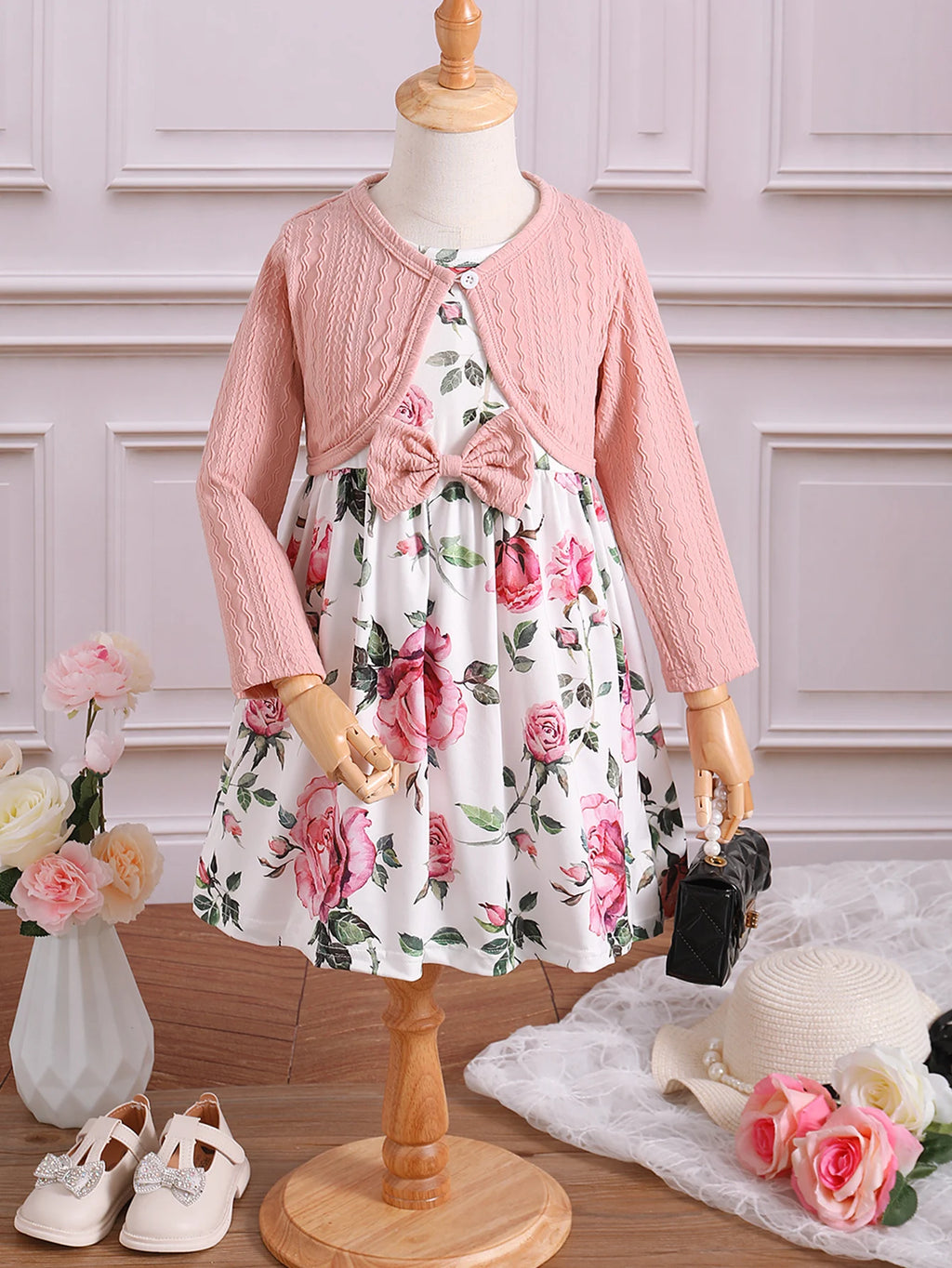 Baby Girl Floral Dress and Coat Set