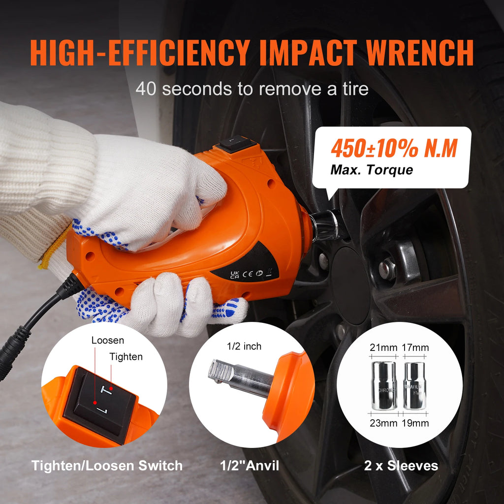 SucceBuy 5 Ton Electric Car Jack Hydraulic Jack with Electric Impact Wrench Portable Car Lift  for SUV Sedan Truck Change Tires