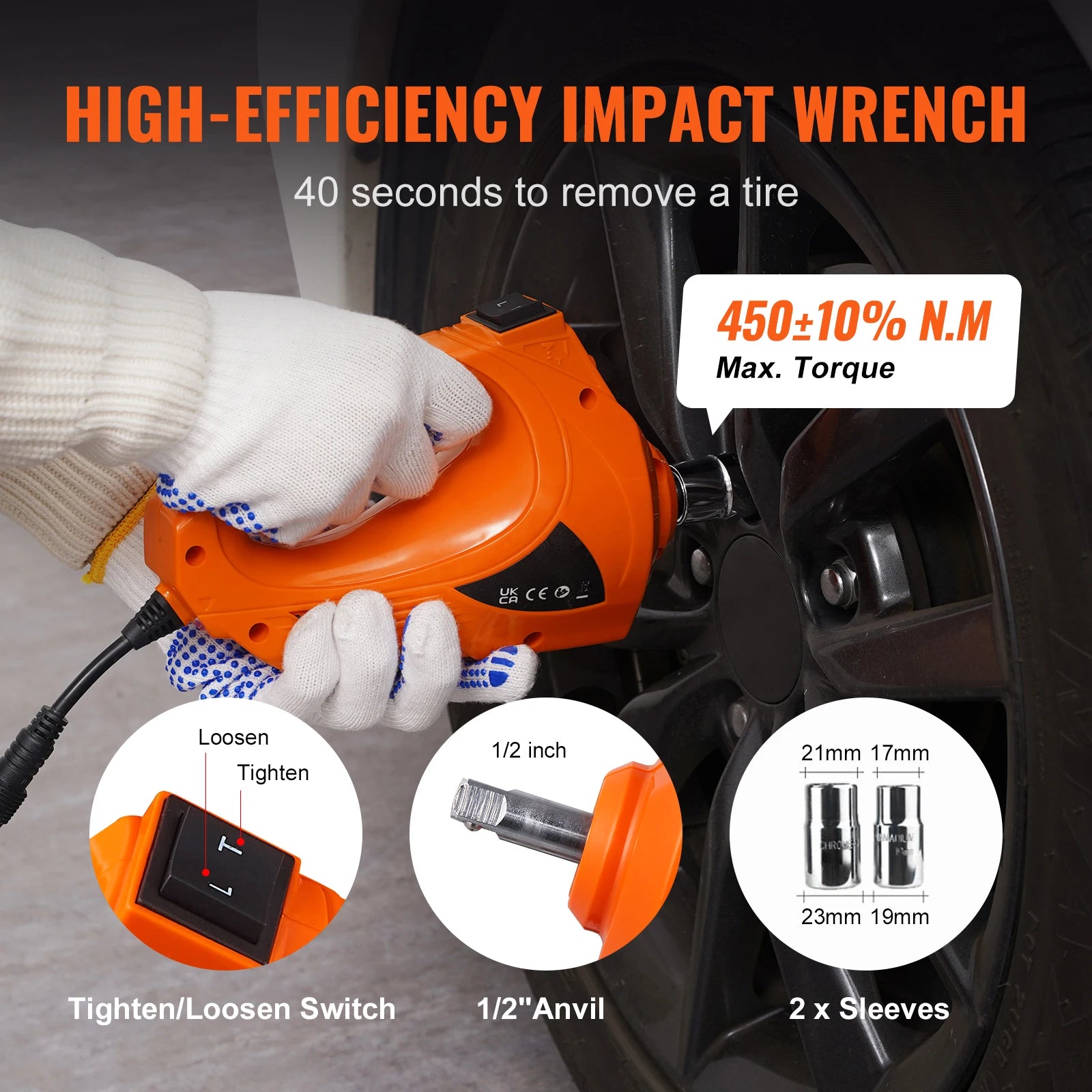 SucceBuy 5 Ton Electric Car Jack Hydraulic Jack with Electric Impact Wrench Portable Car Lift  for SUV Sedan Truck Change Tires
