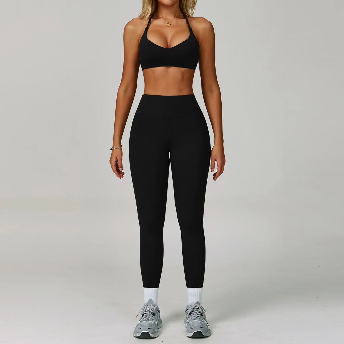 Yoga Set Women's Sportswear Yoga Suit Sports Top High Waist Leggings Two Piece Workout Clothes Fitness Gym Sets Athletic Wear