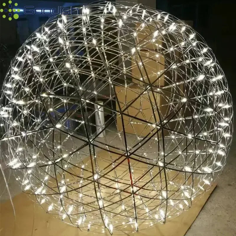 Modern Minimalist Stainless Steel Spark Ball LED Pandent Lights Art Creative Lamps for Chidren's Room Home Decoration Chandelier