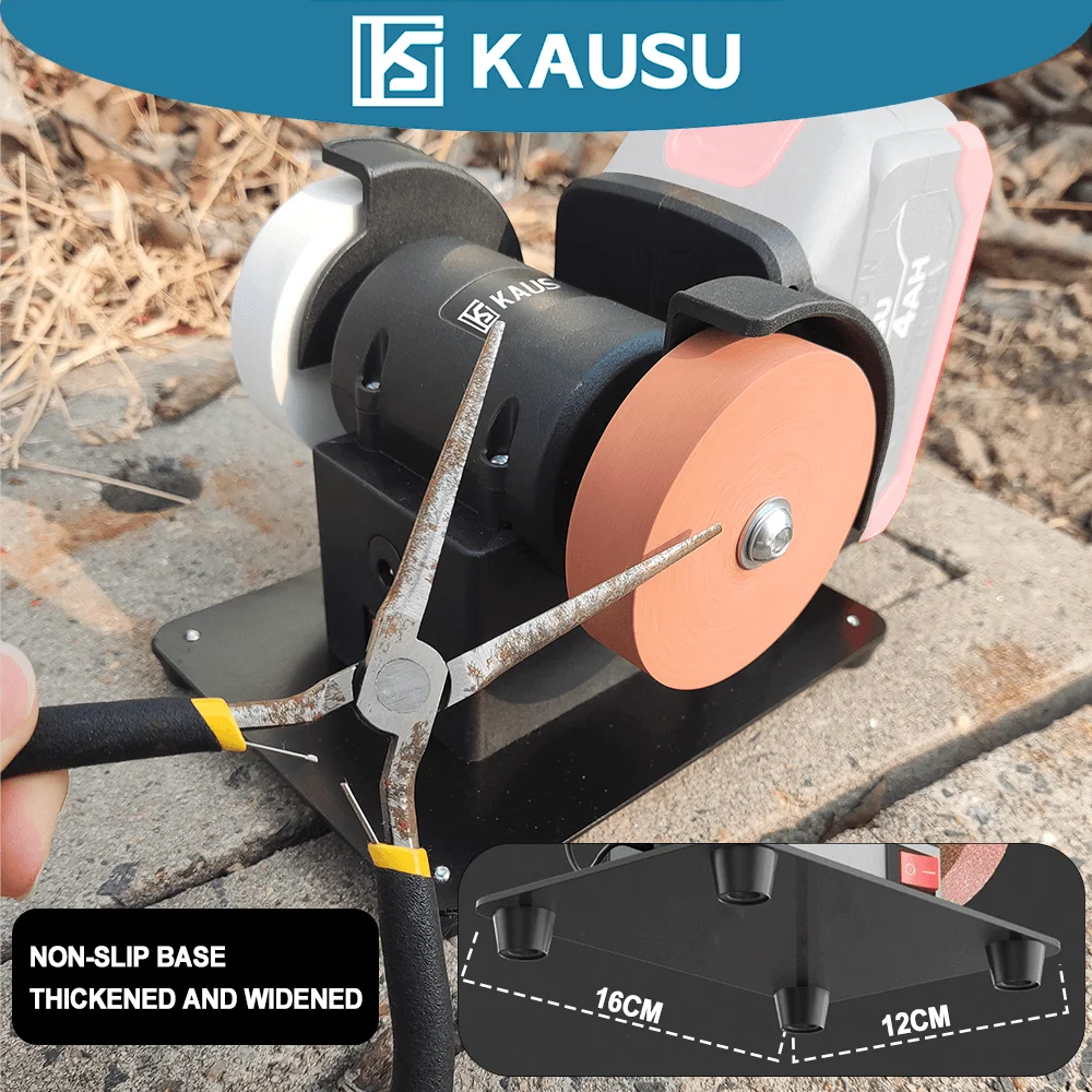 Dual-Wheel Mini Grinder 100/120 Mesh Wheels 21V/60W Cordless Compact Sharpening Tool For Makita 18V Battery(No Battery)