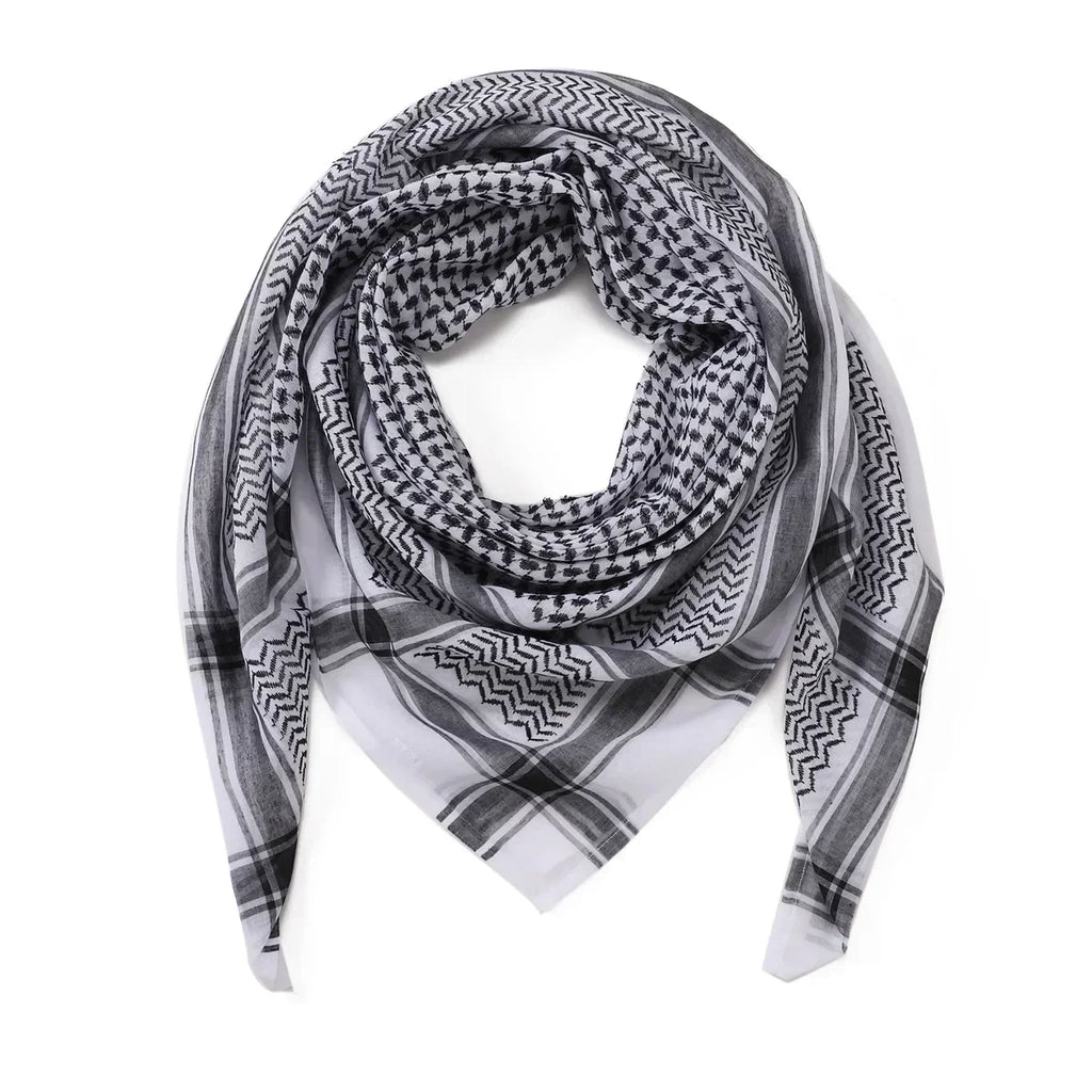 Arab Shemagh Muslim Keffiyeh Head Wrap Tactical Desert Head Neck Scarf Military Shawl Arabic Scarf Headwear with Agal Rope