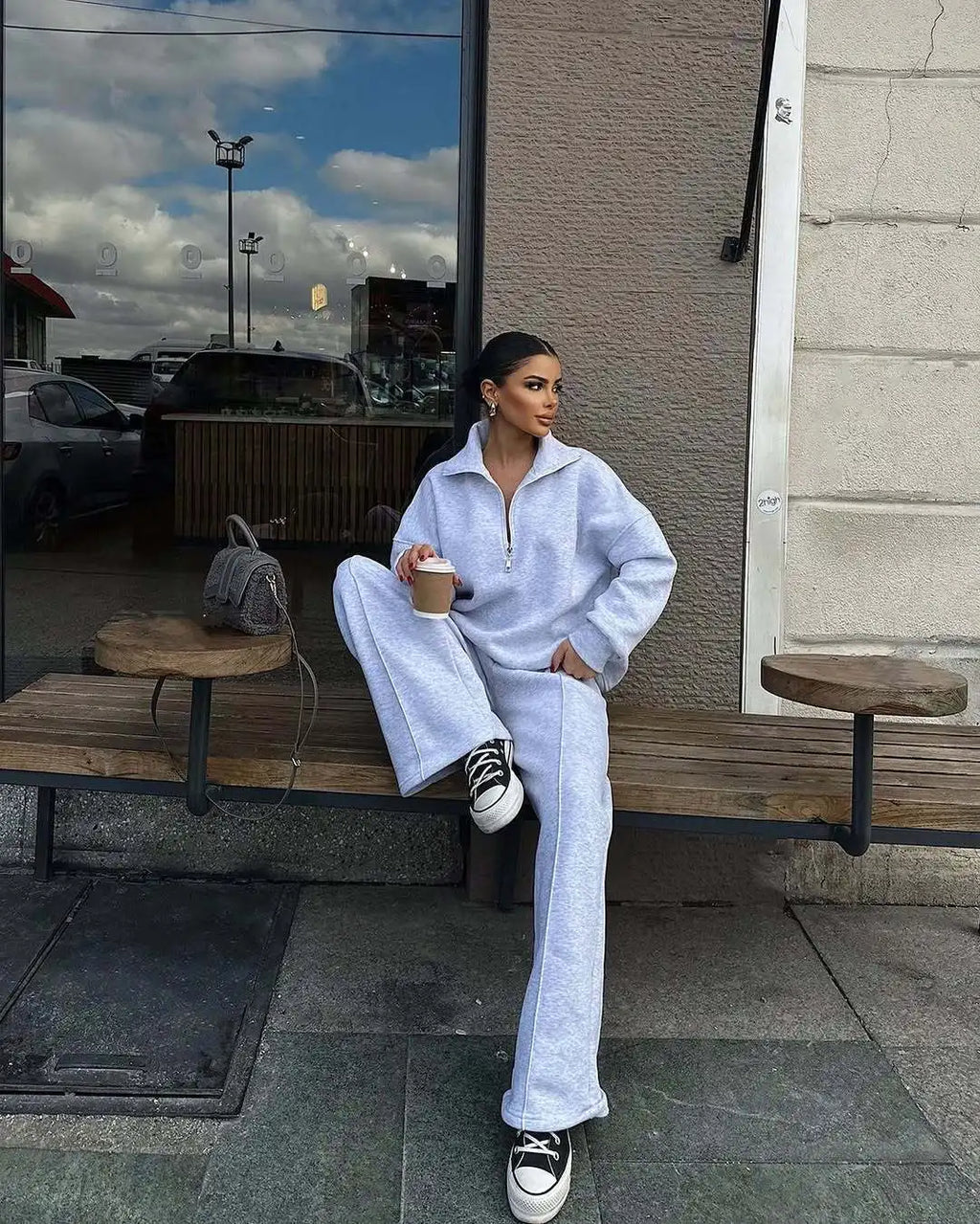 2025 Winter Casual New In Matching Sets 2 Pieces Set Woman Two Piece Outfits Women's Clothing Solid Color Pullover Long Sleeves