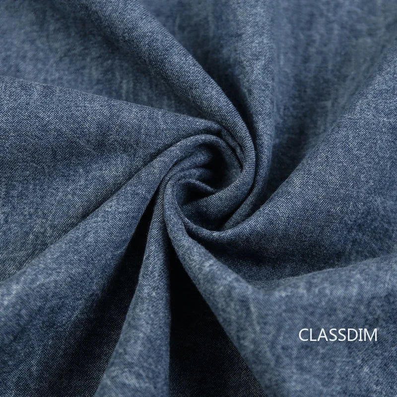 Men Short Sleeve Denim Shirts Multi pockets Tooling Shirts New Summer Blue Jeans Shirts High Quality Men Cotton Casual Shirts 3
