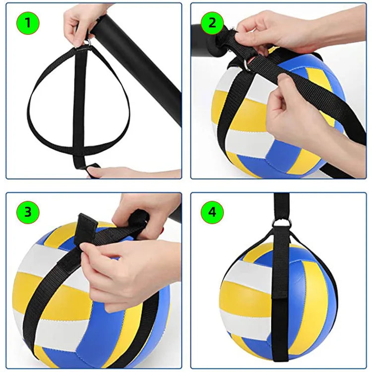 Volleyball Spiking Training Aid Adjustable Belt Solo Serve Training Equipment Bouncing Train Rope Beach Volleyball Accessories