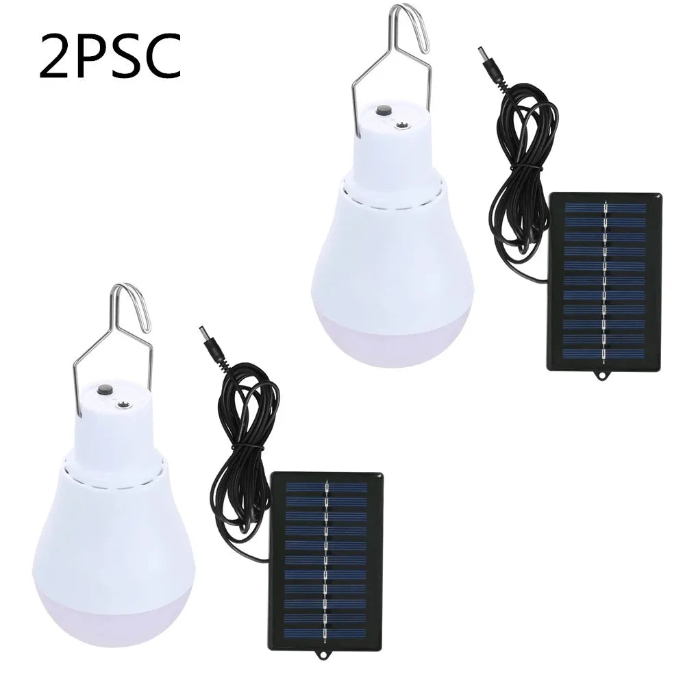 Solar Powered Lamp Portable Led Bulb Lights Rechargeable Camp Tent Night Fishing Emergency Solar Energy Panel Sunlight