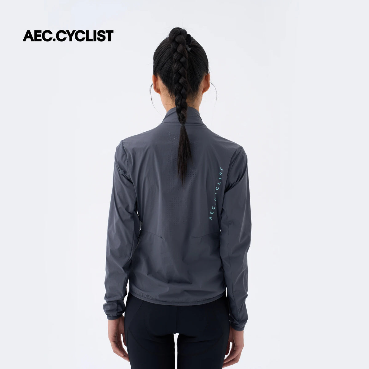 AEC.CYCLIST Men's Long Sleeve Cycling Jacket Lightweight Women Bicycle Coats Outwear Bike Tops YKK Zipper Black Gray