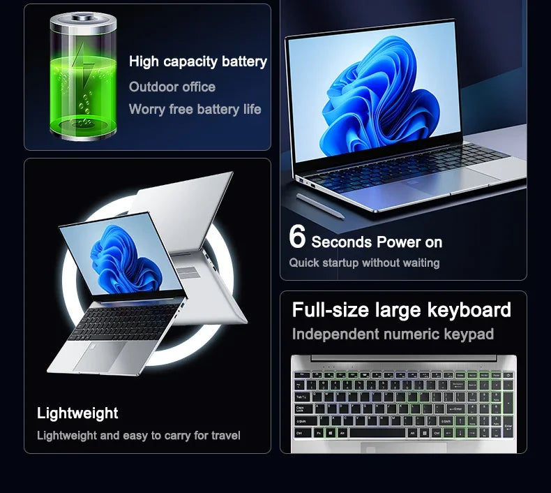 Premium 2026 Novate 14.1" Laptop equipped with i9-10980HK chip, sleek FHD IPS 120Hz Vivid Radiant Display, ample 2048GB storage