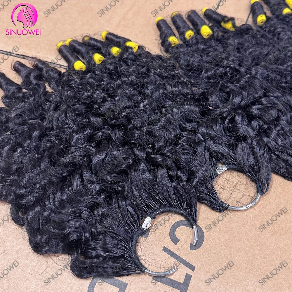 12A Burmese Curly Crochet Human Hair Bundle Pre-Separated Feather Crochet Hair Invisible Crochet Hair Extensions Wholesale Sales