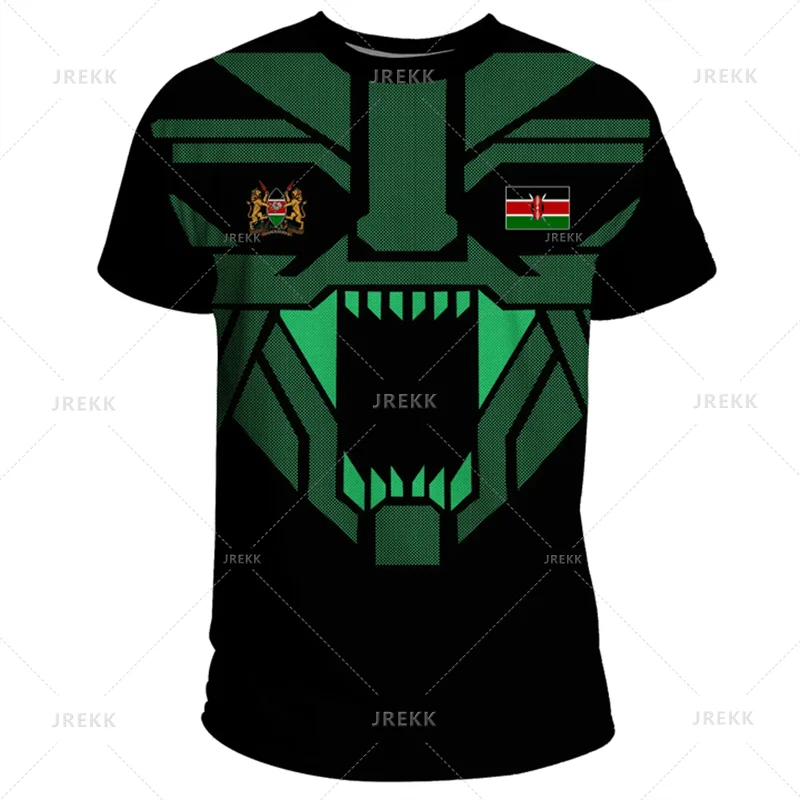 Kenya National IndependenceDay 3D Printed T Shirt The Republic-of Kenya Emblem Falg Graphic Short Sleeves Vintage Tee Shirts Top