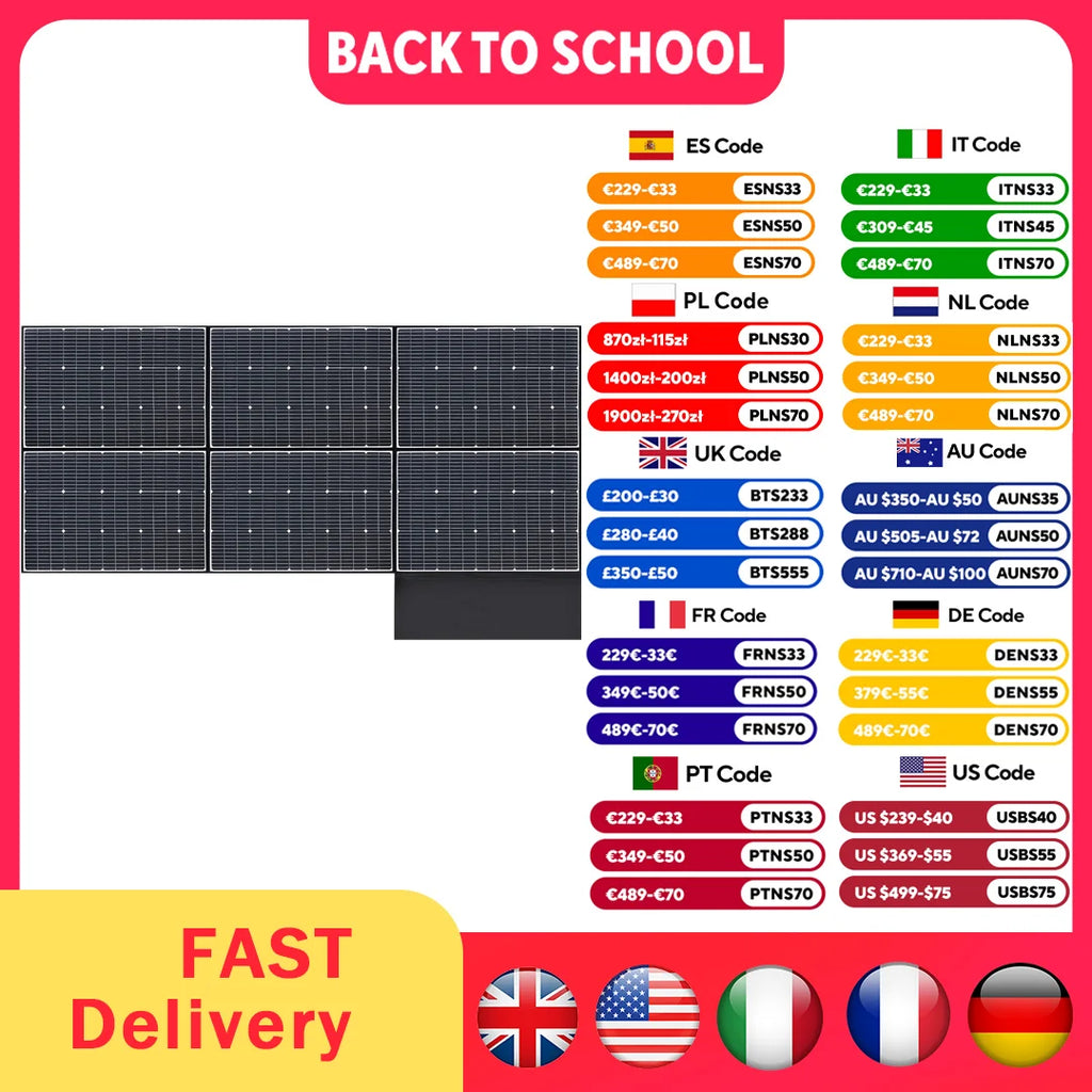 ALLPOWERS 600W Foldable Solar Panel High-Efficiency Solar Module Solar Charger with Solar Output for RV Off-Grid Boat Home Camp