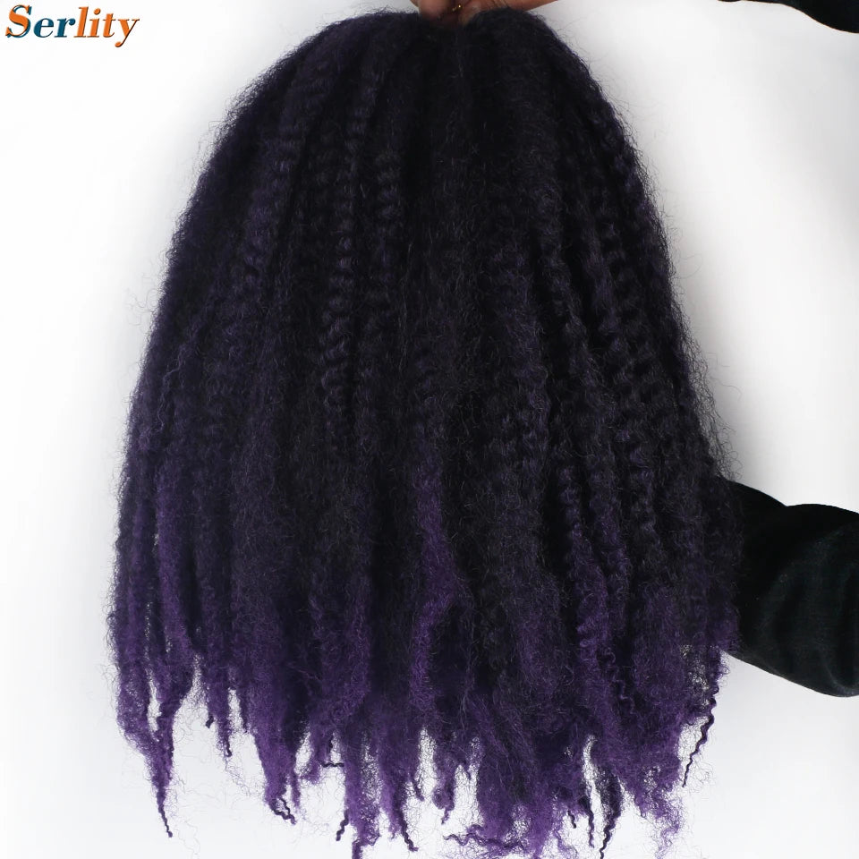 Marley Twist Braiding Hair Pre Stretched 1- 6 Packs Ombre Afro Kinky Curly Crochet Hair for Faux Locs Jumbo Marley Twists Hair
