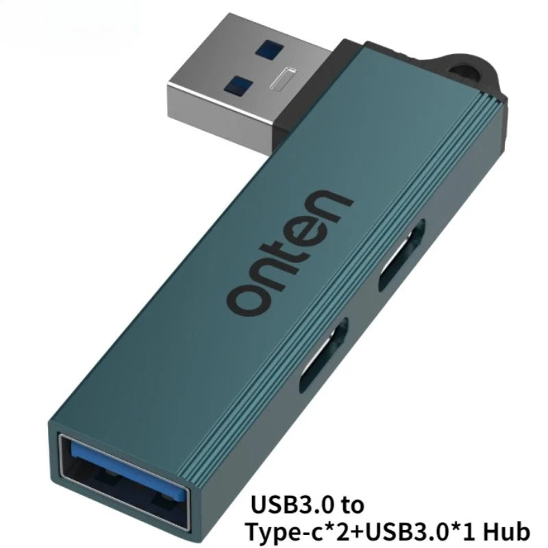 ONTEN 3 in 1 USB HUB USB 3.0/Type-C 3.0 To 3 USB/Type-C Splitter Hub Speed 5.0Gbps 3 Port Type C HUB for PC Laptop Notebook