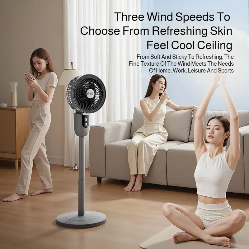 Household floor fan three-speed wind silent electric fan floor fan high wind air circulation fan dual-purpose adjustable fan