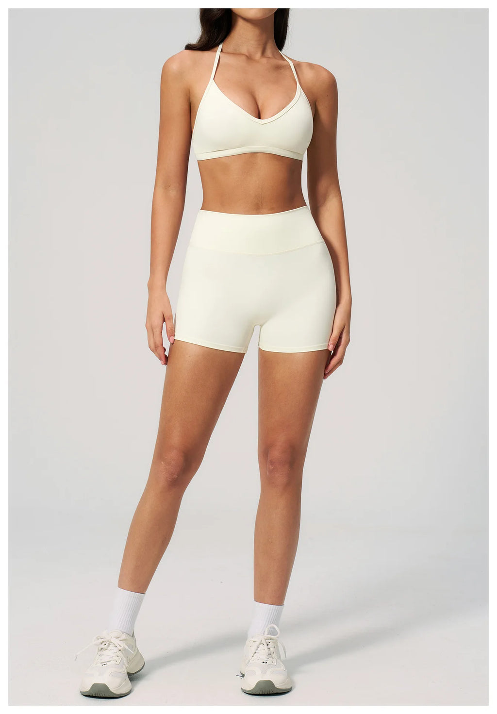 2 Pieces Yoga Set Women Tracksuit Backless Halter Tops High Waist Shorts Gym Suits Fitness Sportswear Workout Sets Athletic Wear