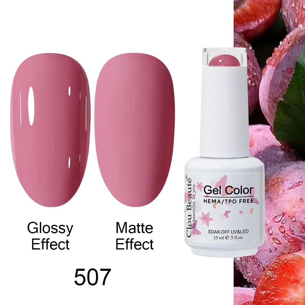 Clou Beaute HEMA TPO FREE Caramel Brown Wine Red Coffee Gel Nail Polish High Pigment Autumn Nail Art Full Coverage UV Varnish