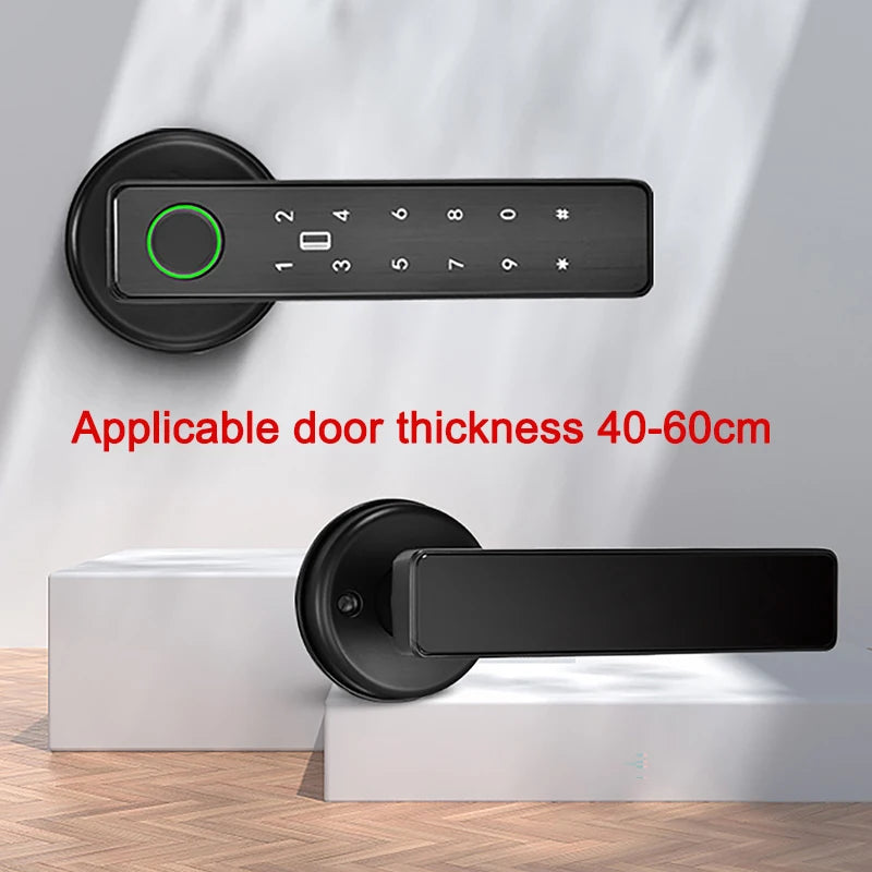Digital Door Lock Tuya APP WiFi Remote Control Smart Fingerprint Password RFID IC Card Lock Dead Bolt For Home Wooden Metal Door